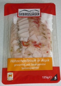 Hähnchenfleisch in Aspik