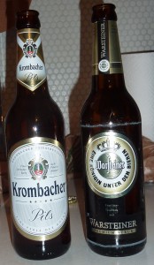 Warfteiner and Krombacher Pils