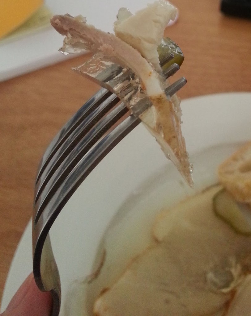 Bratensülze on a Fork